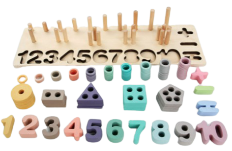 Ub joc logaritmic cu sortator forme geometrice si cifre educativ 3 in 1 